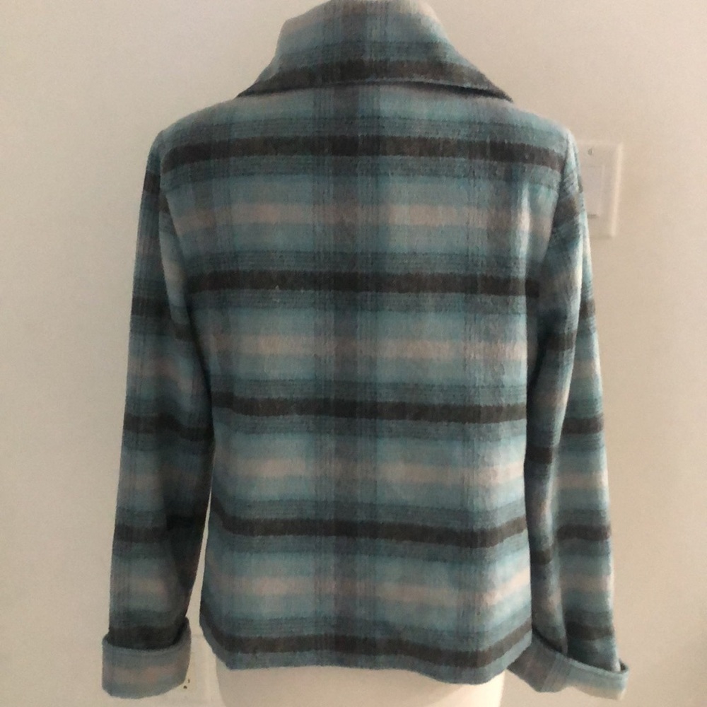 Tanjay Teal Plaid Button-Front Jacket Women's Siz… - image 6